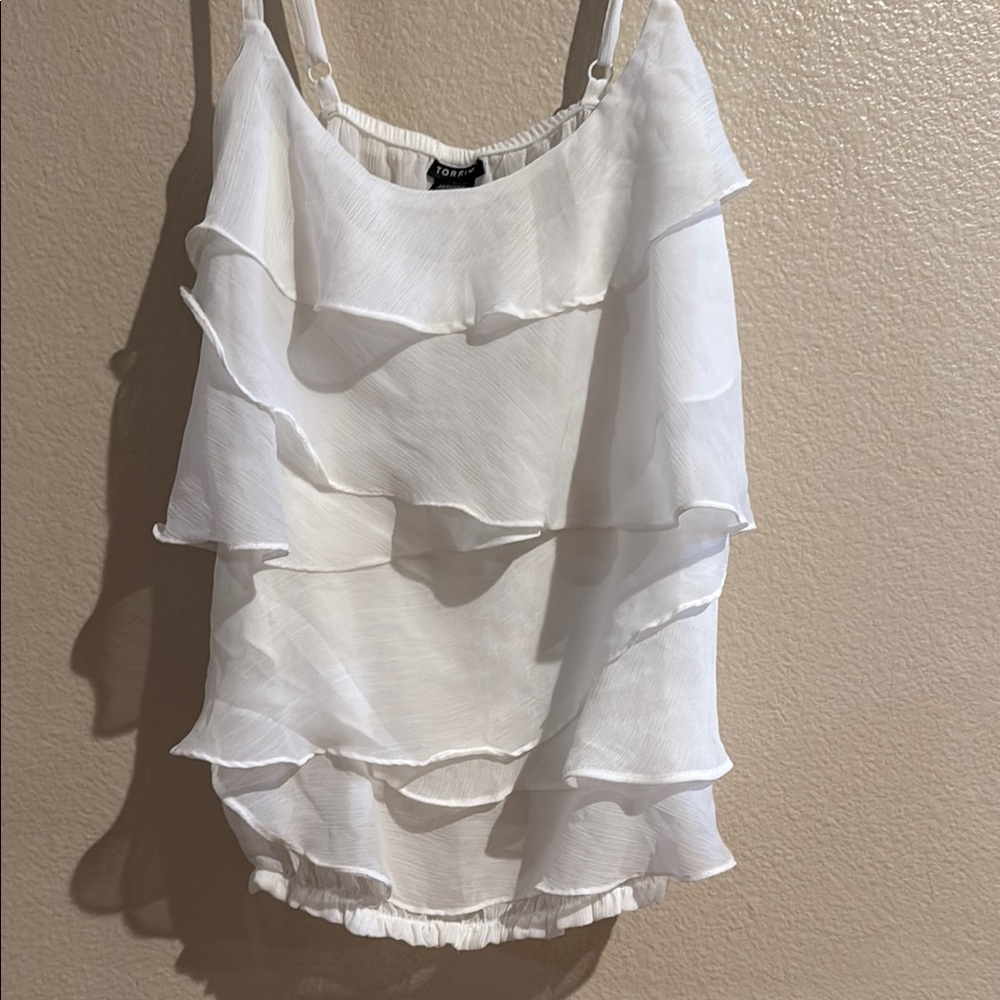 NWOT Torrid White Ruffled Tiered Camisole Tank Top Sz 2X
